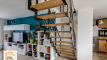 La maison des travaux Chamonix, escalier design bois métal, duplex rénové Sallanches, garde-corps sur-mesure, chantier sur-mesure escalier