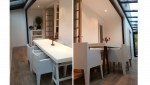 chalet extension Sallanches, maison familiale agrandie, extension rez-de-chaussée, parquet bois intérieur, peinture blanche rénovation