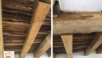 rénovation pièce de vie Praz-sur-Arly, isolation murs maison, création faux plafond, rénovation poutres bois apparentes, peinture intérieure montagne, La Maison des Travaux Sallanches, courtier