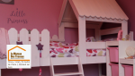 Un lit cabane fonctionnel et des rangements malins pour optimiser l’espace et garder la chambre toujours accueillante.