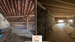 transformation grange habitation, rénovation structure bois, création mezzanine Combloux, réhabilitation bâtiment ancien, rénovation intérieure montagne