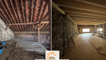 transformation grange habitation, rénovation structure bois, création mezzanine Combloux, réhabilitation bâtiment ancien, rénovation intérieure montagne