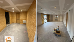 transformation garage Bozel, La Maison des Travaux Albertville, création salon garage, skiroom sur mesure, rénovation montagne