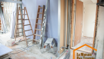 Isolation et cloisons des murs dans le couloir