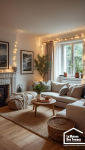 Ambiance chaleureuse pour Noël dans un salon rénové