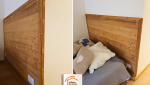 La Maison des Travaux Albertville, rénovation studio Brides-les-Bains, parquet massif montagne, cuisine compacte moderne, bardage bois intérieur, studio rénové Savoie