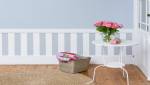 Soubassement salon papier peint rayures