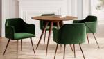 Chaises en velours coloris verte 