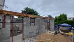 Travaux de maçonnerie en cours