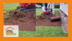 Finition du terrassement près de la maison pour intégrer harmonieusement l’extension.