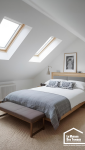 Aménagement chambre et dressing sous toiture