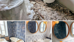 Une salle de bain ancienne transformée en espace élégant et fonctionnel, rénovée avec soin à Quimper pour une location de charme.