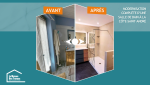 Avantaprès de la rénovation de la salle de bain