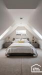 Aménagement chambre et dressing sous toiture