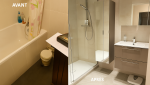 Avant et après rénovation de salle de bains Craponne