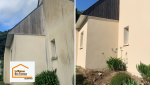Ravalement de façade à Quimper avec comparaison avant/après : nettoyage complet et remise en état pour redonner éclat et modernité à la maison.