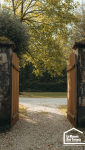 Portail bois entrée maison Morbihan