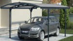 carport en aluminium et toit en polycarbonate translucide 