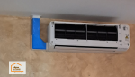 Pose d’une unité intérieure de pompe à chaleur air air pour améliorer le confort thermique dans une maison au Passage 47520 avec des artisans experts en climatisation.