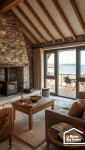 Courtier en travaux Morbihan conseillant des clients dans leur résidence secondaire avec vue mer à Sarzeau, Bretagne.