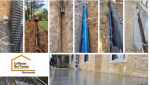 Installation d’un drain extérieur près de Fumel : terrasse et fondations protégées grâce à un système de drainage efficace coordonné par Sandrine Férin – La Maison Des Travaux Marmande.