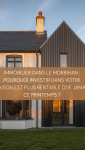 Photographie d'une maison traditionnelle blanche avec une extension moderne en zinc anthracite à la lumière du soir.