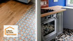 Rénovation de sol à Quimper : mariage réussi entre parquet bois et carreaux de ciment pour un intérieur chaleureux et authentique.