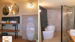 rénovation WC La Côte-d’Aime, salle de bains design Savoie, zellige salle de bains, création douche italienne, rénovation intérieure Tarentaise