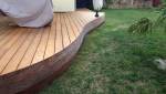 Finition courbe d'une terrasse en bois exotique réalisée à Leforest 62790