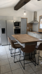 Cuisine après travaux, ilot et coin électroménager