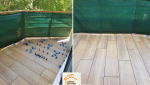 terrasse carrelage effet bois, rénovation extérieur appartement, aménagement terrasse montagne, travaux terrasse Praz-sur-Arly, la maison des travaux sallanches