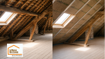 Travaux d'isolation des rampants de toiture à Puyricard avec un isolant haute performance, afin d'améliorer le confort d'hiver, le confort d'été et l'efficacité énergétique du logement.