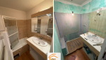  rénovation salle de bains Haute-Savoie, douche moderne montagne, remplacement baignoire par douche, aménagement salle de bains, rénovation intérieure Sallanches