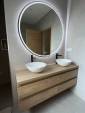 Création de salle de bain avec meuble double vasque et miroir rétroéclairé - Nantes 44000
