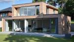 Surélévation de maison à toit plat avec bardage bois à Oullins 69600