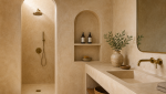 Tadelakt dans une salle de bain sur la Ciotat 