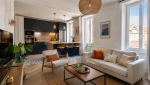 Salon rénové dans un appartement à La Ciotat après travaux