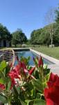 Construction d'une piscine sur mesure à La Côte-Saint-André : un espace de détente parfaitement intégré au jardin et à son environnement paysager.