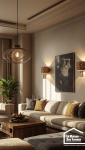 Aménagement d'un salon avec plusieurs sources lumineuses