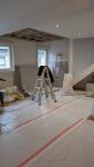 Vue d'ensemble du salon en cours de chantier