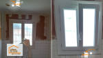 Remplacement d’une ancienne fenêtre simple vitrage par une menuiserie PVC moderne au Passage (47520), pour améliorer le confort thermique et la luminosité.