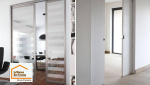 Portes coulissantes facilitant les déplacements dans un logement rénové à Aix-en-Provence. Une solution pratique pour améliorer l’accessibilité et optimiser les circulations.