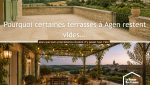 Avant et après l’aménagement d’une terrasse à Agen, illustrant la transformation d’un espace extérieur peu utilisé en véritable lieu de vie convivial.