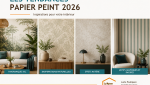 Panoramiques XXL, inspirations naturelles, effets matière et motifs graphiques : découvrez les tendances papier peint 2026 pour moderniser votre intérieur à Quimper.