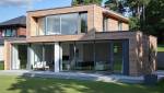 Surélévation de maison à toit plat avec bardage bois à Oullins 69600
