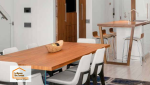Cuisine ouverte et salle à manger rénovées dans une maison à Roquefort avec ambiance contemporaine et agencement optimisé.