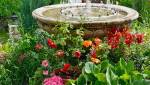 fontaine de jardin centrale en pierre