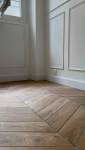 Détail du parquet en chevron