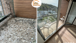 travaux appartement Haute-Savoie, aménagement pièce de vie, rénovation entrée appartement, rénovation balcon appartement, installation filet anti pigeons balcon