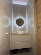 Création de salle d'eau avec pose d'un meuble vasque suspendu et miroir LED - Nantes 44000